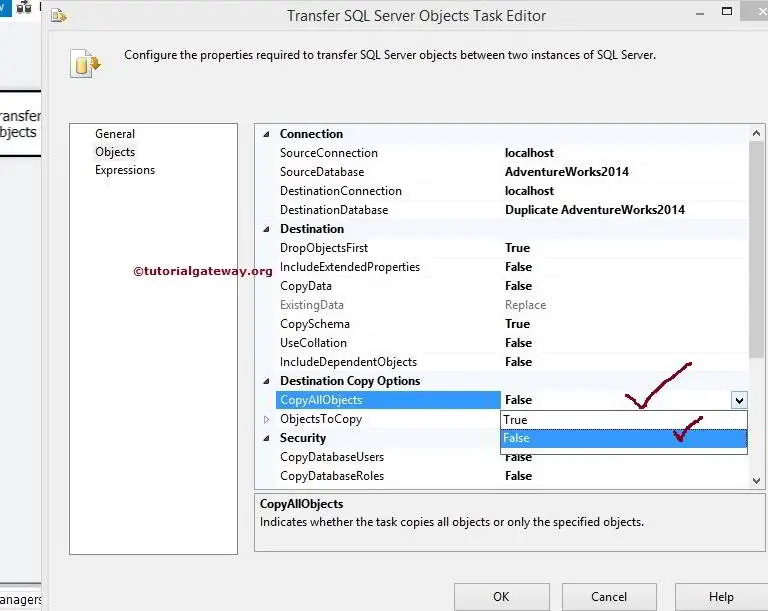 SSIS Transfer SQL Server Objects Task Copy All Objects 1