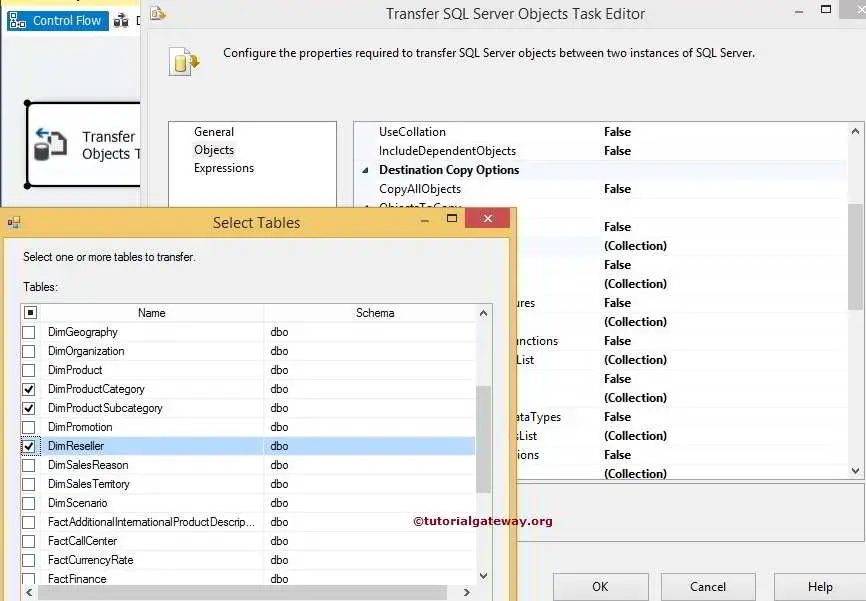 SSIS Transfer SQL Server Objects Task Copying Tables only
