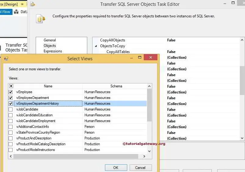 SSIS Transfer SQL Server Objects Task Copying Views 4