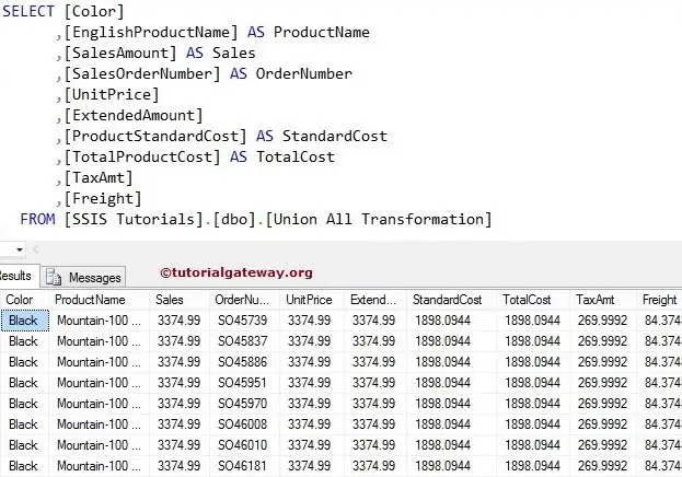 Union All Transformation in SSIS 12