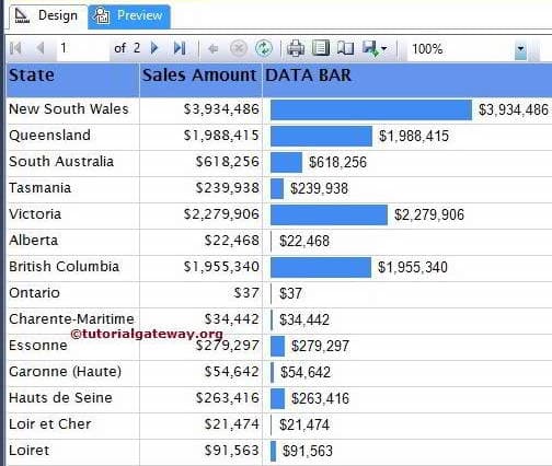 Data bars in SSRS 2014 11