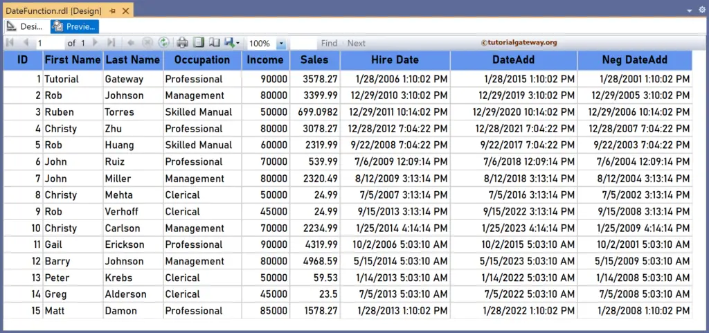 SSRS DateAdd Function to add time intervals preview