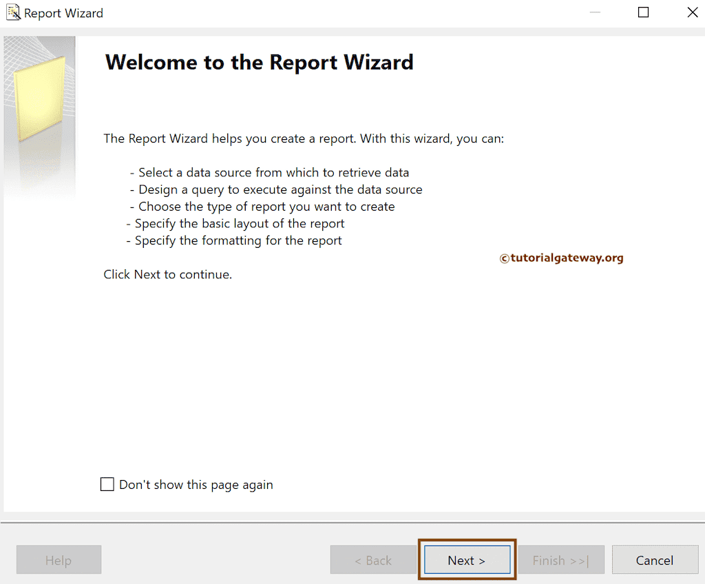 SSRS Report Using Report Wizard 1