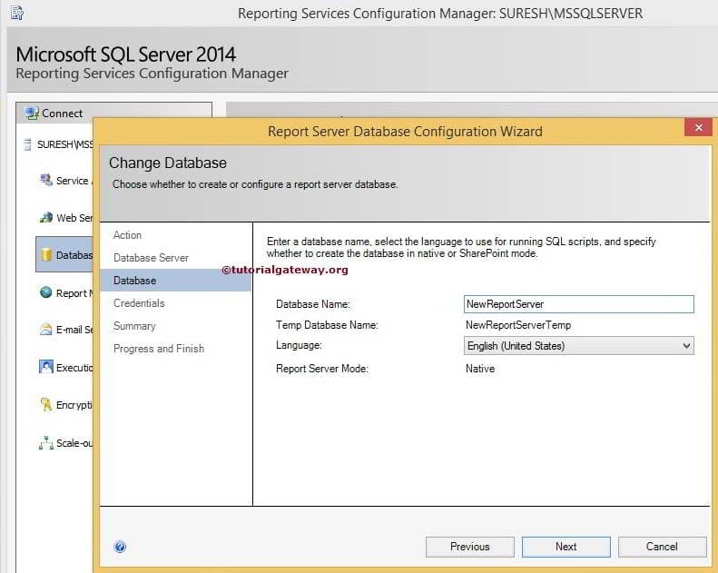 SQL Server Reporting Services Configuration Manager 12