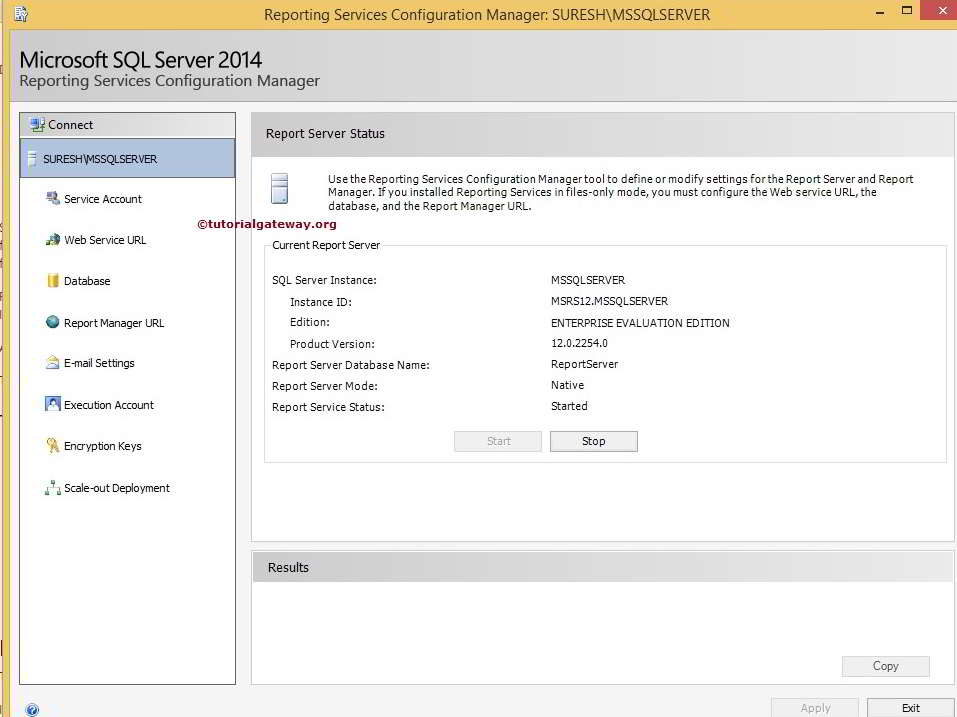 SQL Server Reporting Services Configuration Manager 3