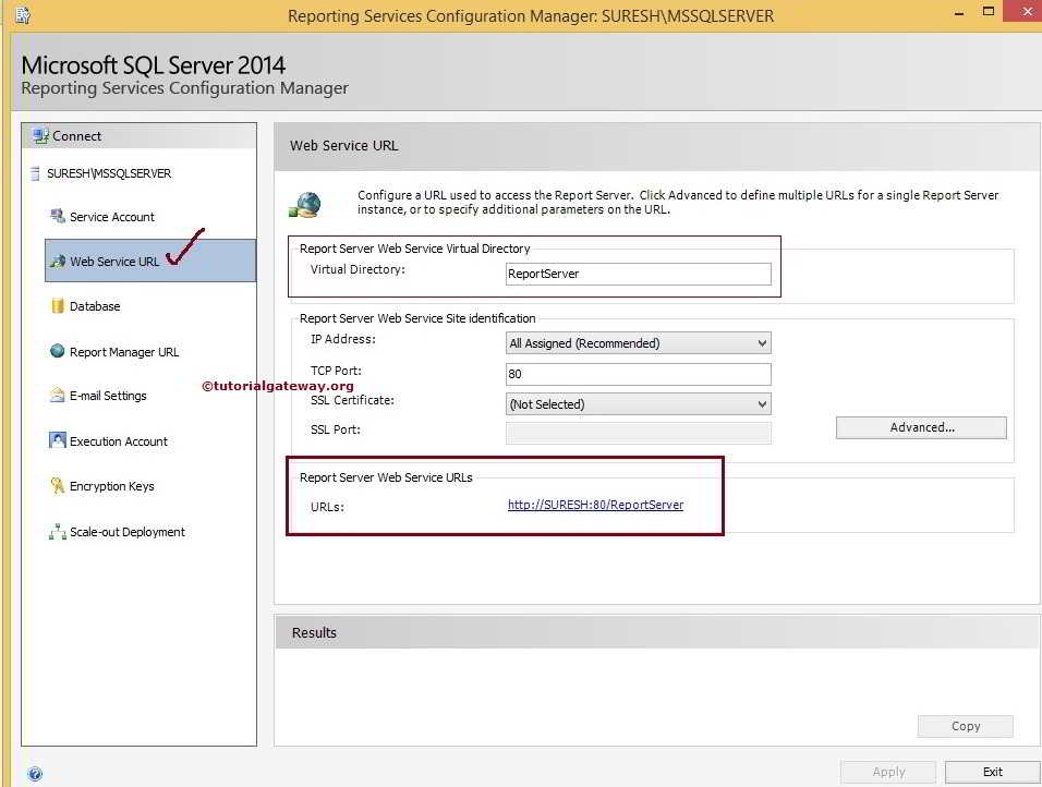 SQL Server Reporting Services Configuration Manager 4