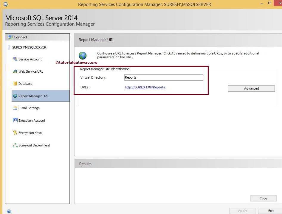 SQL Server Reporting Services Configuration Manager 6