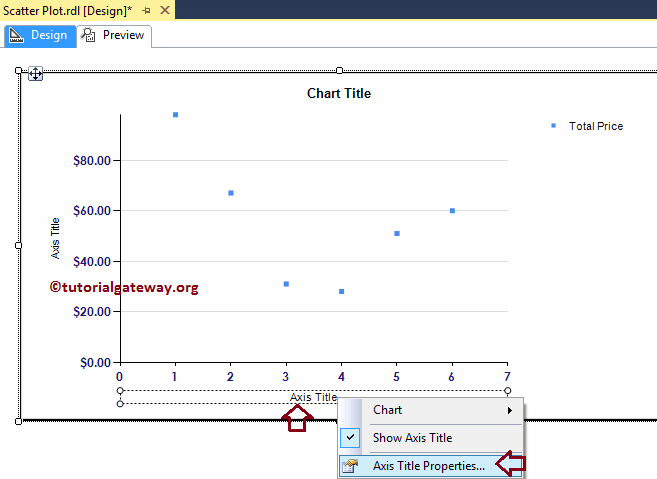 Format Scatter Plot Axis Title