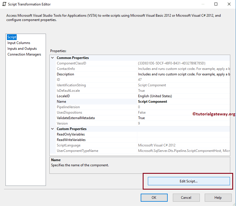 SSIS Script Component as Transformation