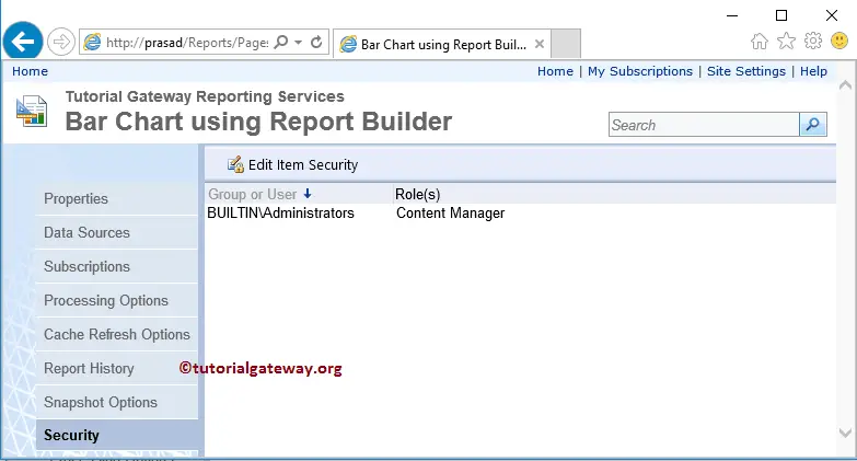 Security in SSRS 10