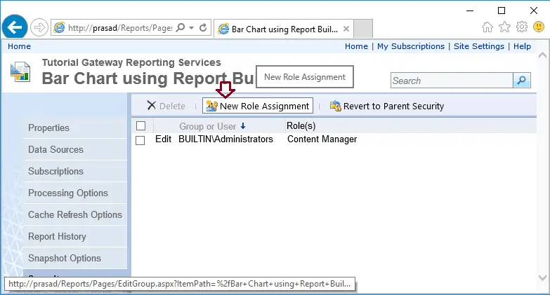 Create a New Report level User
