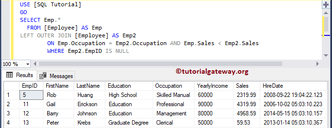 Select Rows with Maximum Value on a Column in SQL Server 5