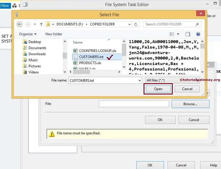 Setting Attributes Using File System Task in SSIS 5