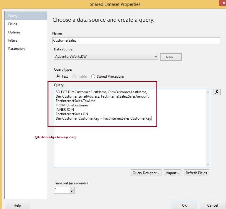 SSRS Shared DataSet Query 4