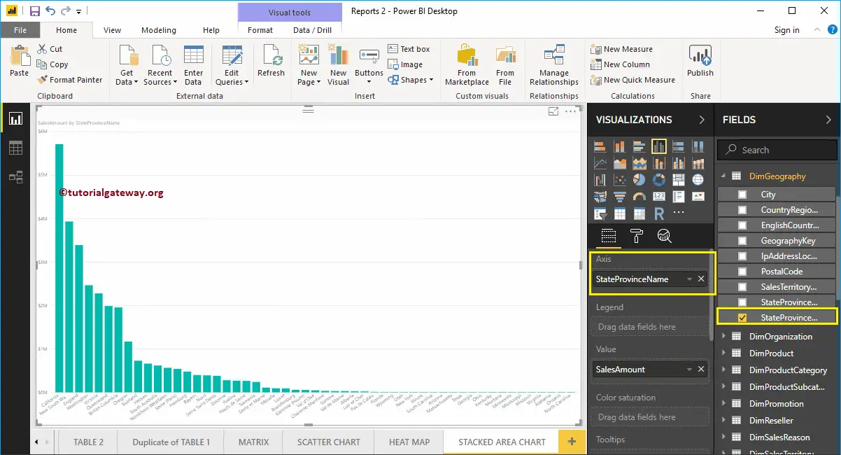 Stacked Area Chart in Power BI 2