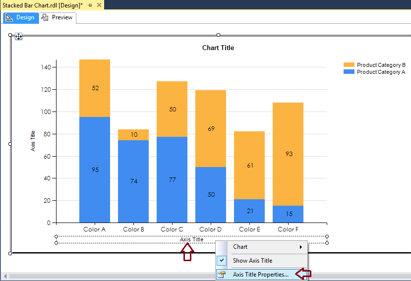 Stacked Bar Chart Axis Title