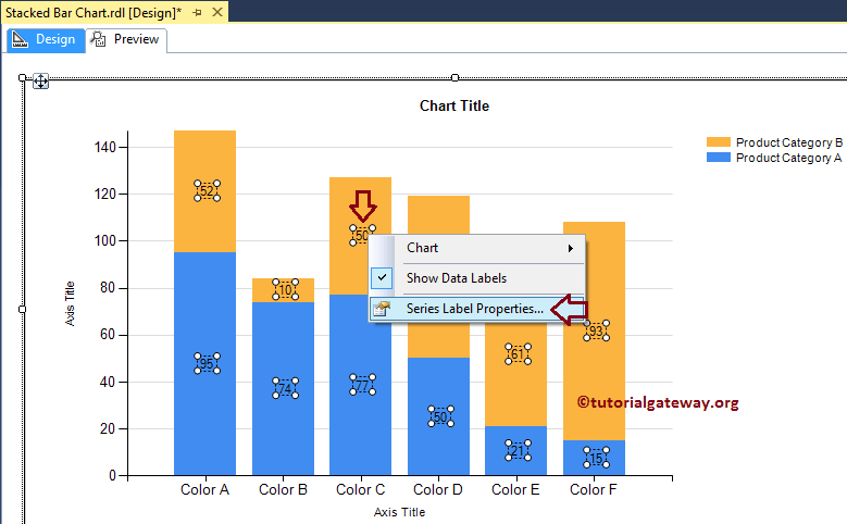 Stacked Bar Chart Series Label Properties