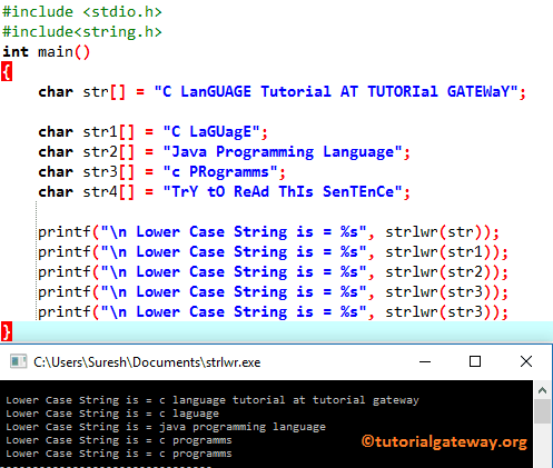 Strlwr in C Programming 1