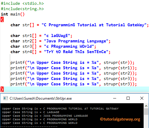 Strupr in C Programming 1