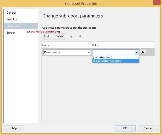 Subreport parameter and value 11