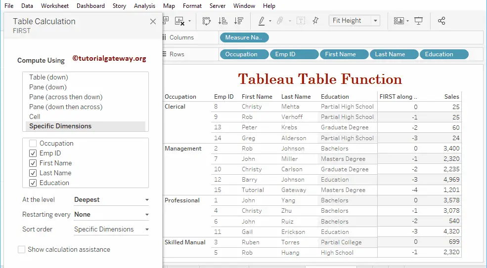 Table Functions 8