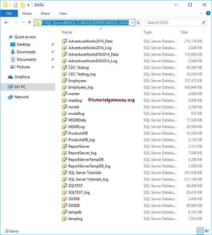 MDF and LDF Files in local hard drive 1