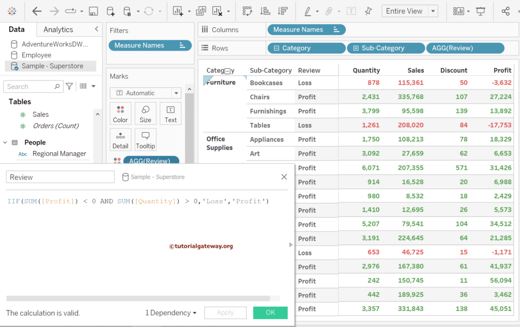 Tableau Logical AND function in IIF Statement