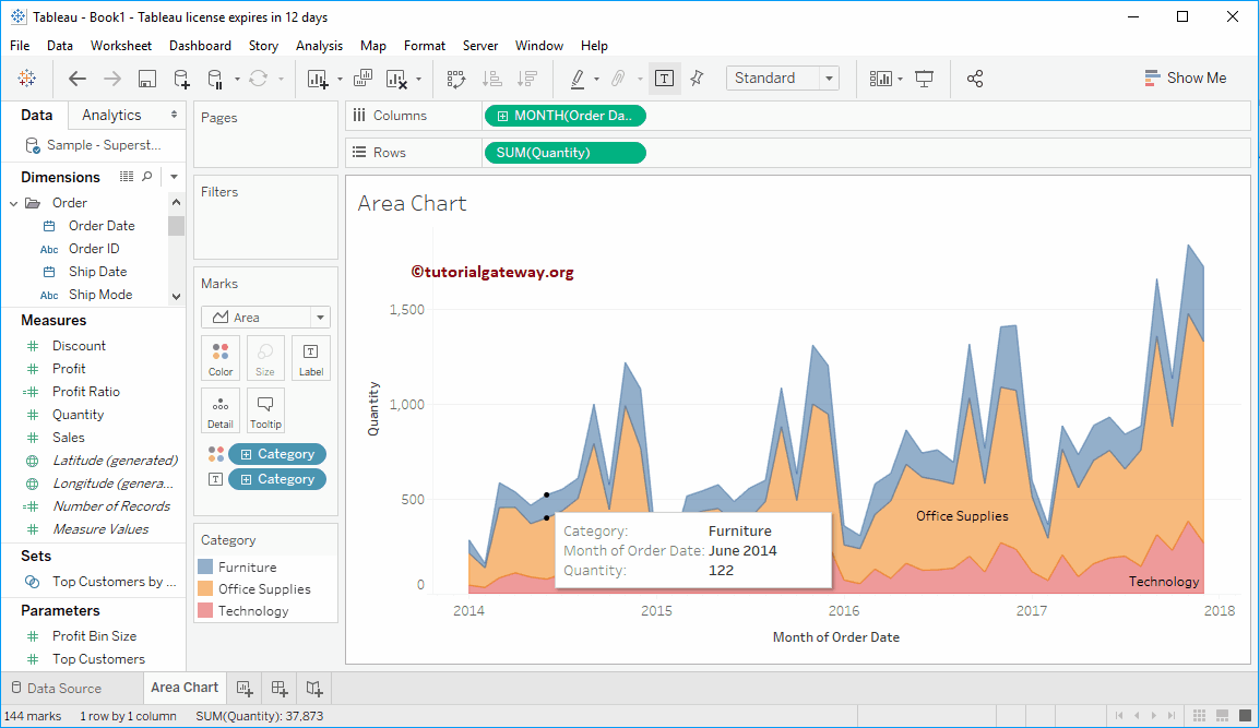 Add data labels to Tableau Area Chart 11