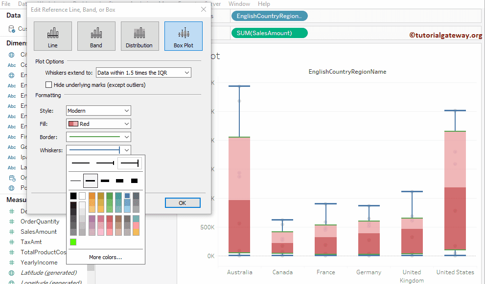 Edit Reference Lines of Tableau Box Plot