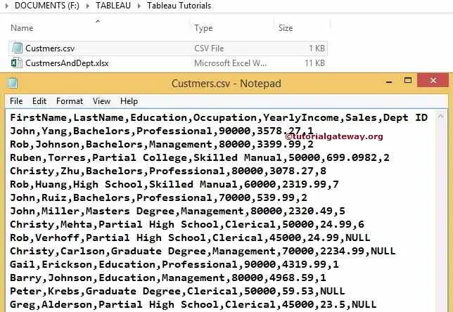 Connecting to Text File in Tableau 1