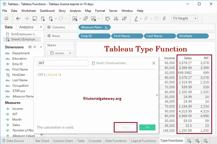 Tableau INT Function 8