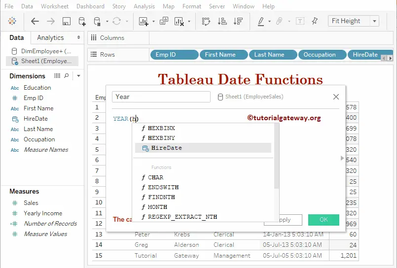 Tableau Date Functions 3