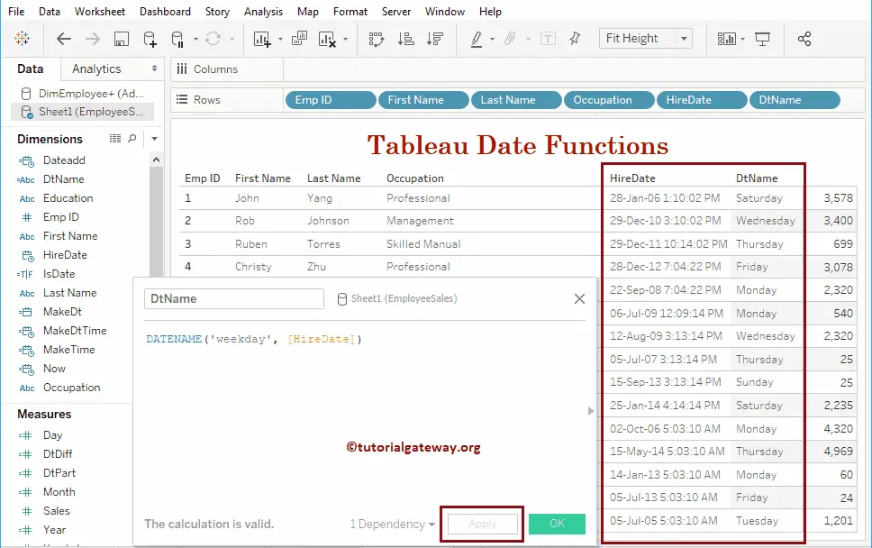 Tableau Date Name 31
