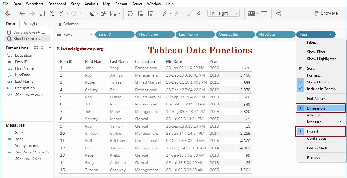 Tableau Date Functions 6