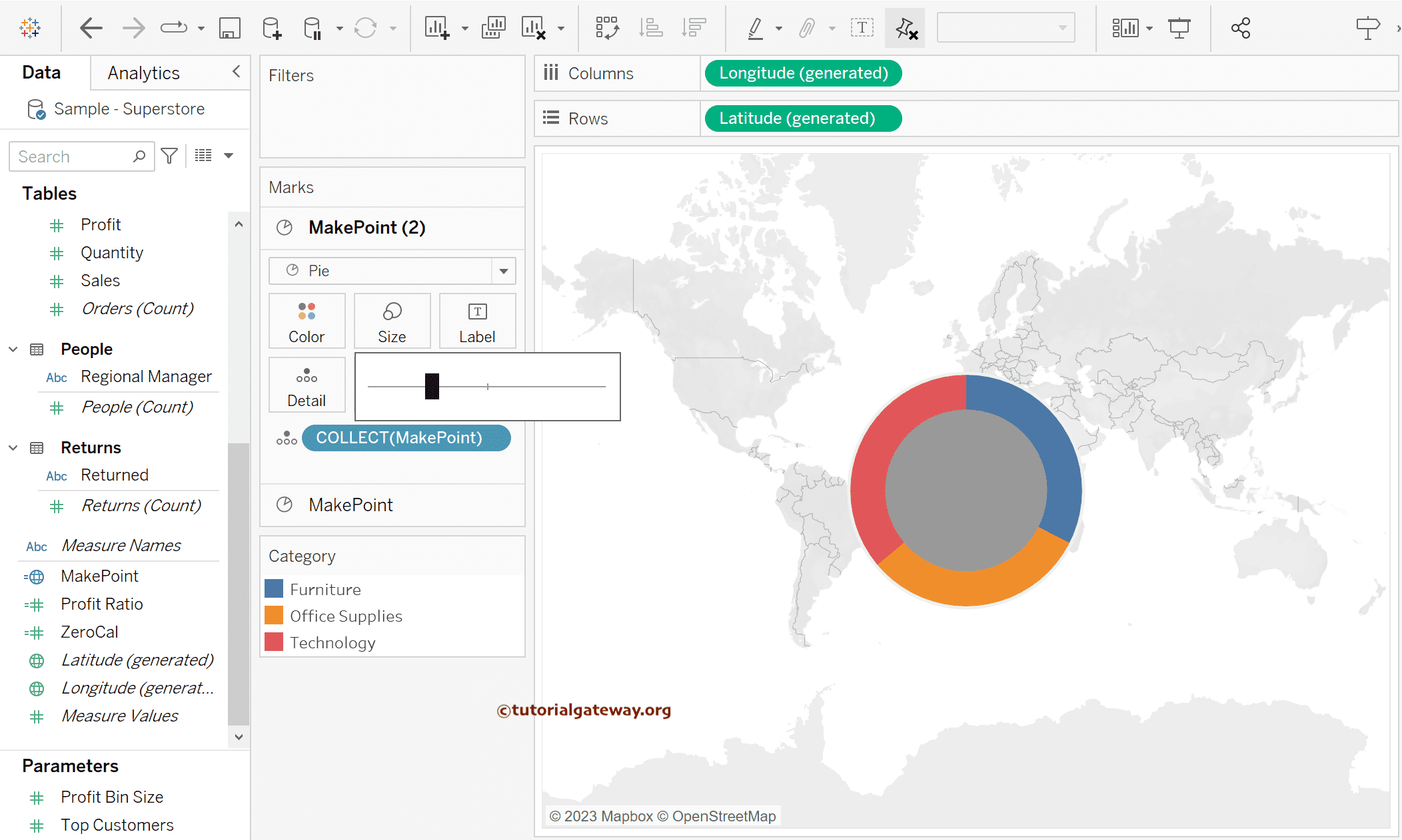 Increase the Tableau Donut Chart Size