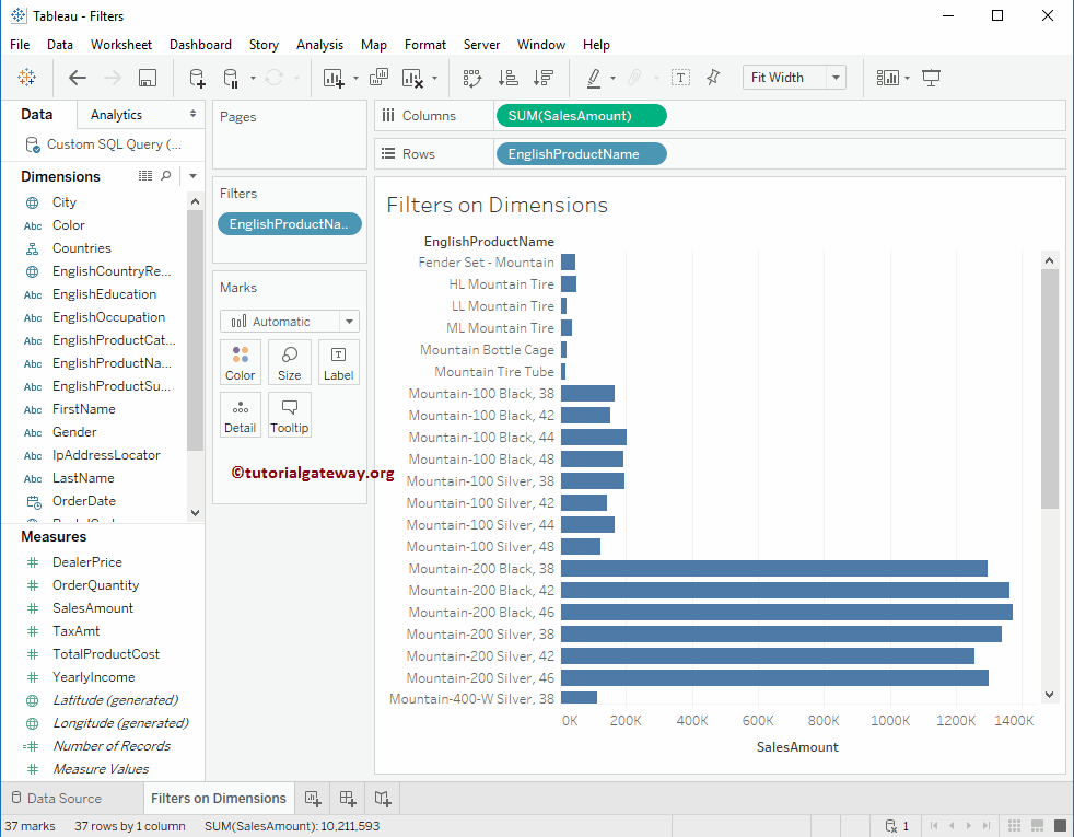 Tableau Filters on Dimensions 17
