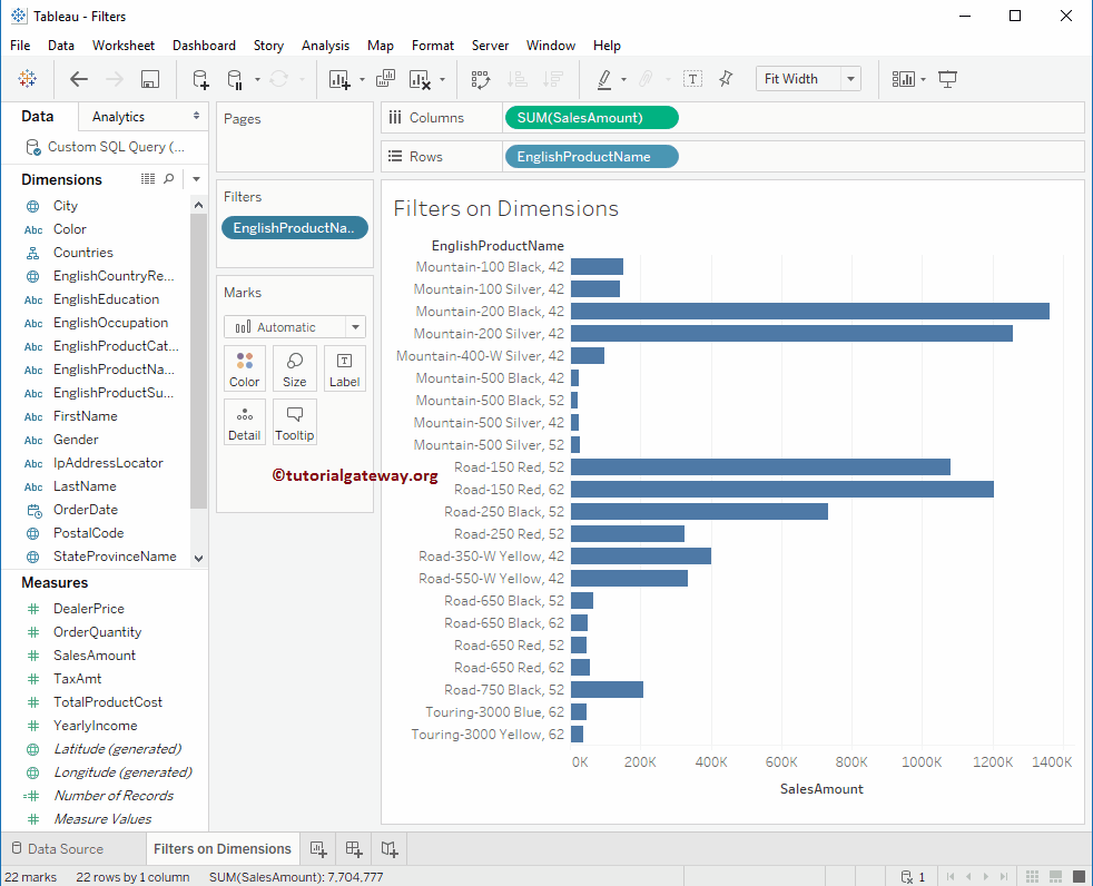 Tableau Filters on Dimensions 21