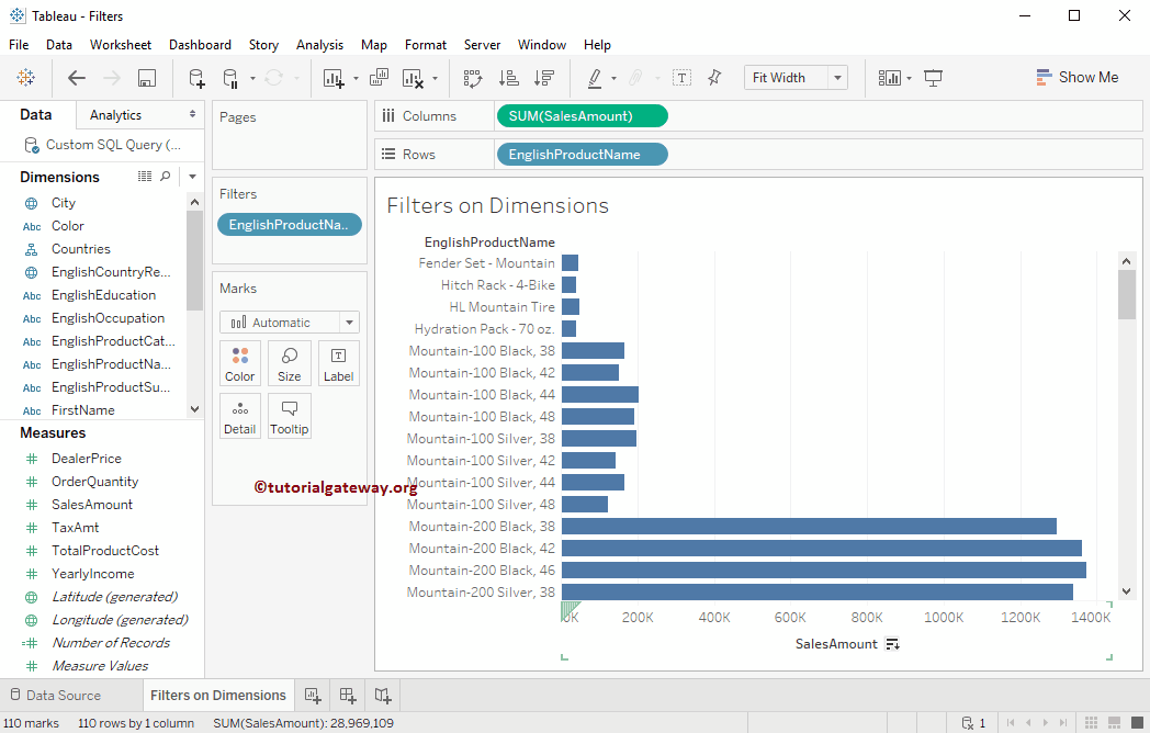 Tableau Filters on Dimensions 8
