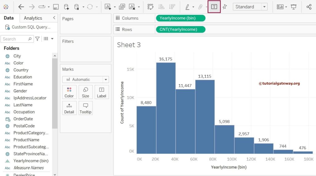 Add Data Labels To Tableau Histogram