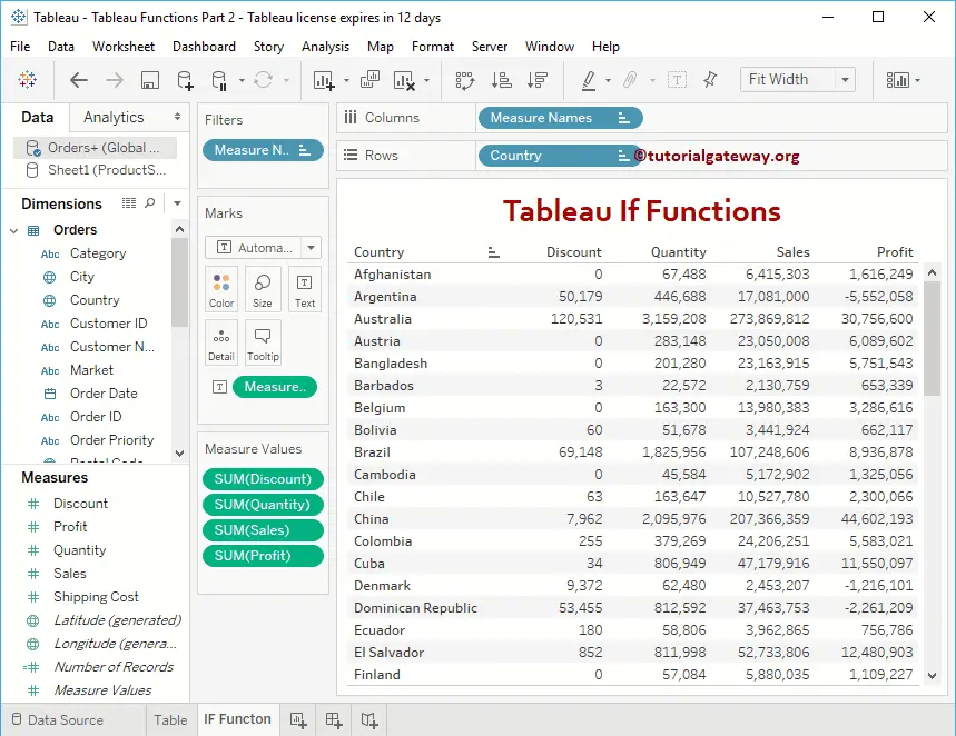 Tableau If Function 1
