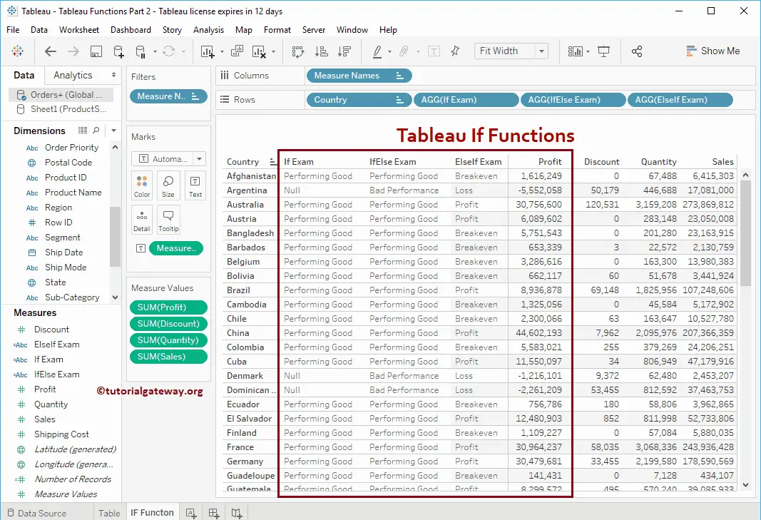 Tableau If Function 8