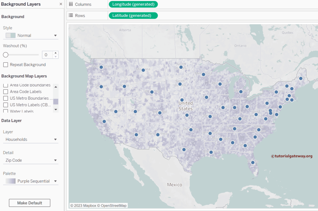Tableau Map Options Data Layer option