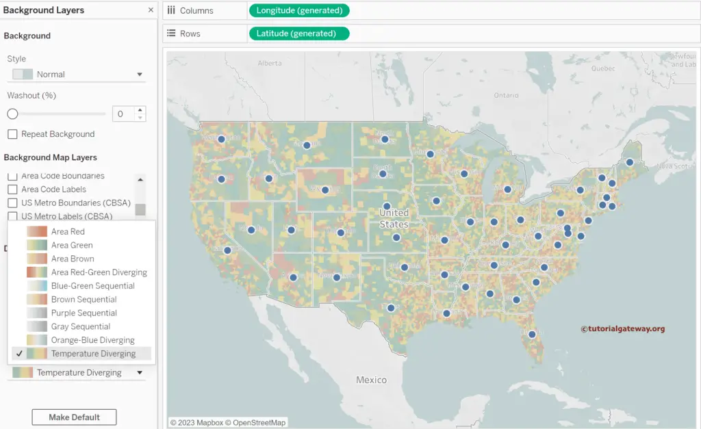 Change Data Layer palette in Tableau Map Options