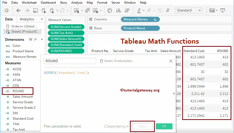 Tableau ROUND Function 18