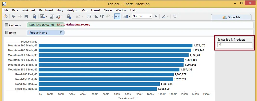 Select Top N Products using Tableau Parameter 11