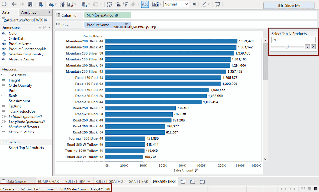 Tableau Parameters And Use As Filters
