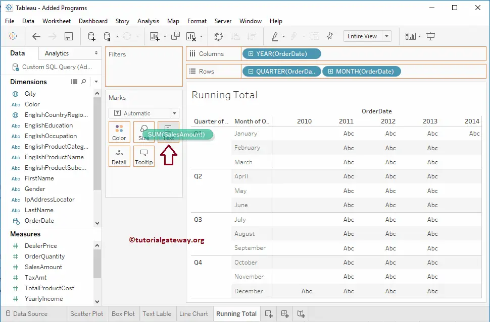 Tableau Running Total Calculation 1