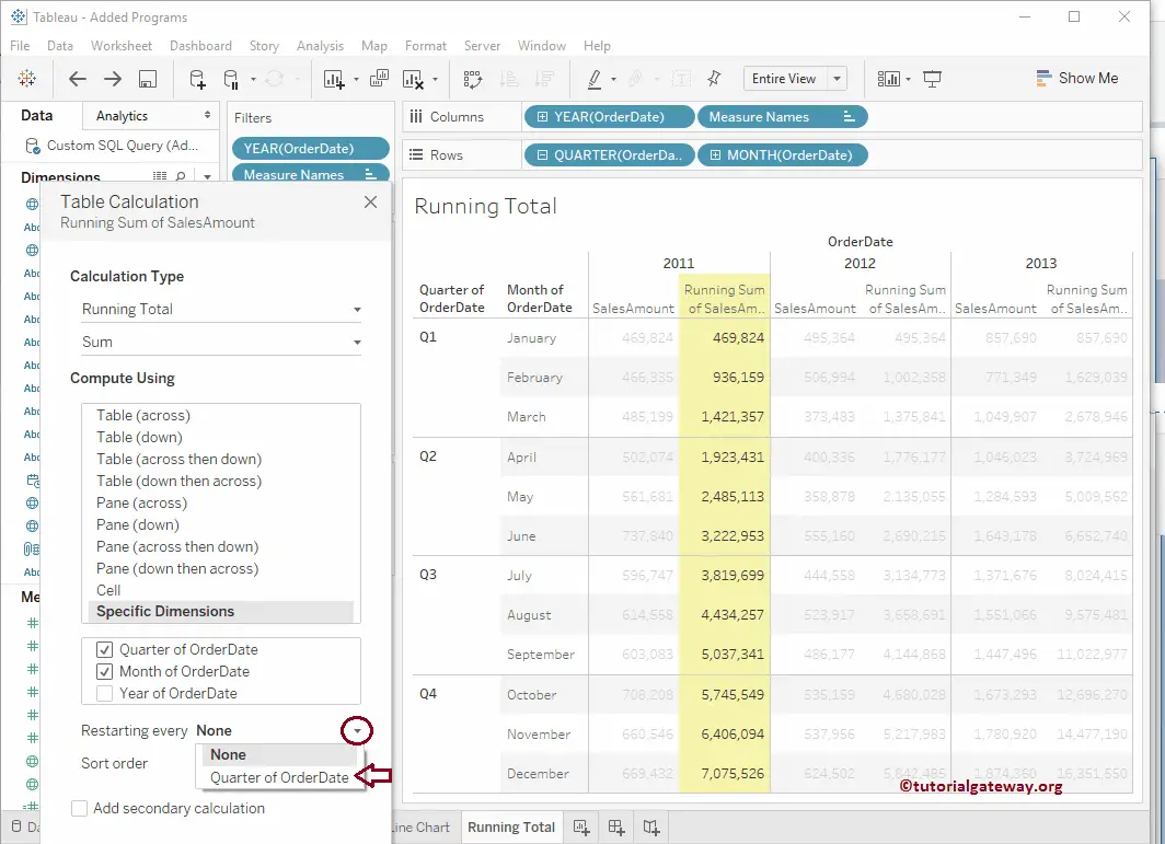 Tableau Running Total Calculation 11