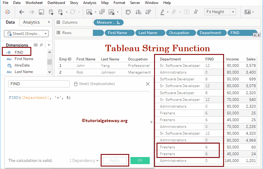 Tableau FIND function 10