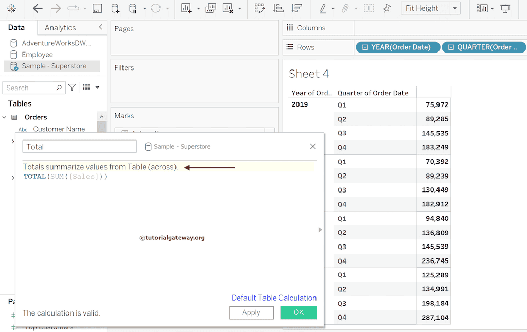 TOTAL Function 2